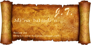 Jóna Tulipán névjegykártya